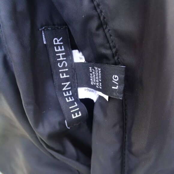 EILEEN FISHER Large Weather Resistant Long Reversible Down Coat Parka - Picture 4 of 7